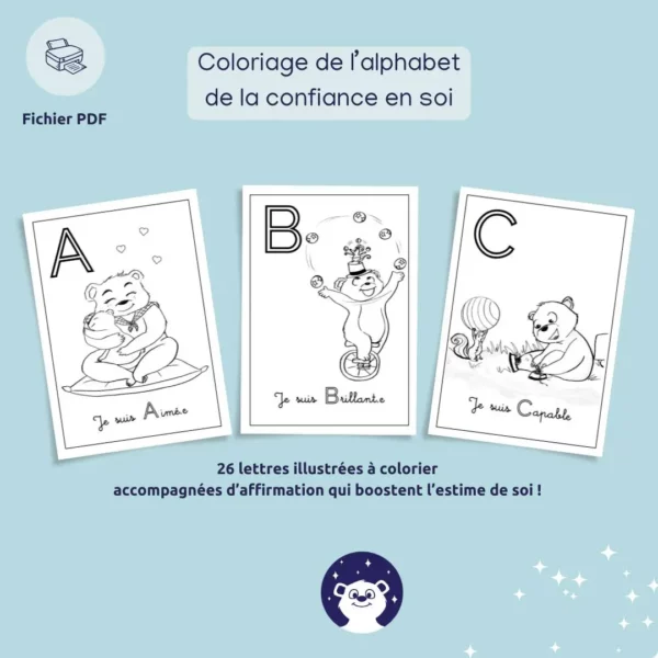 Coloriage alphabet de la confiance en soi